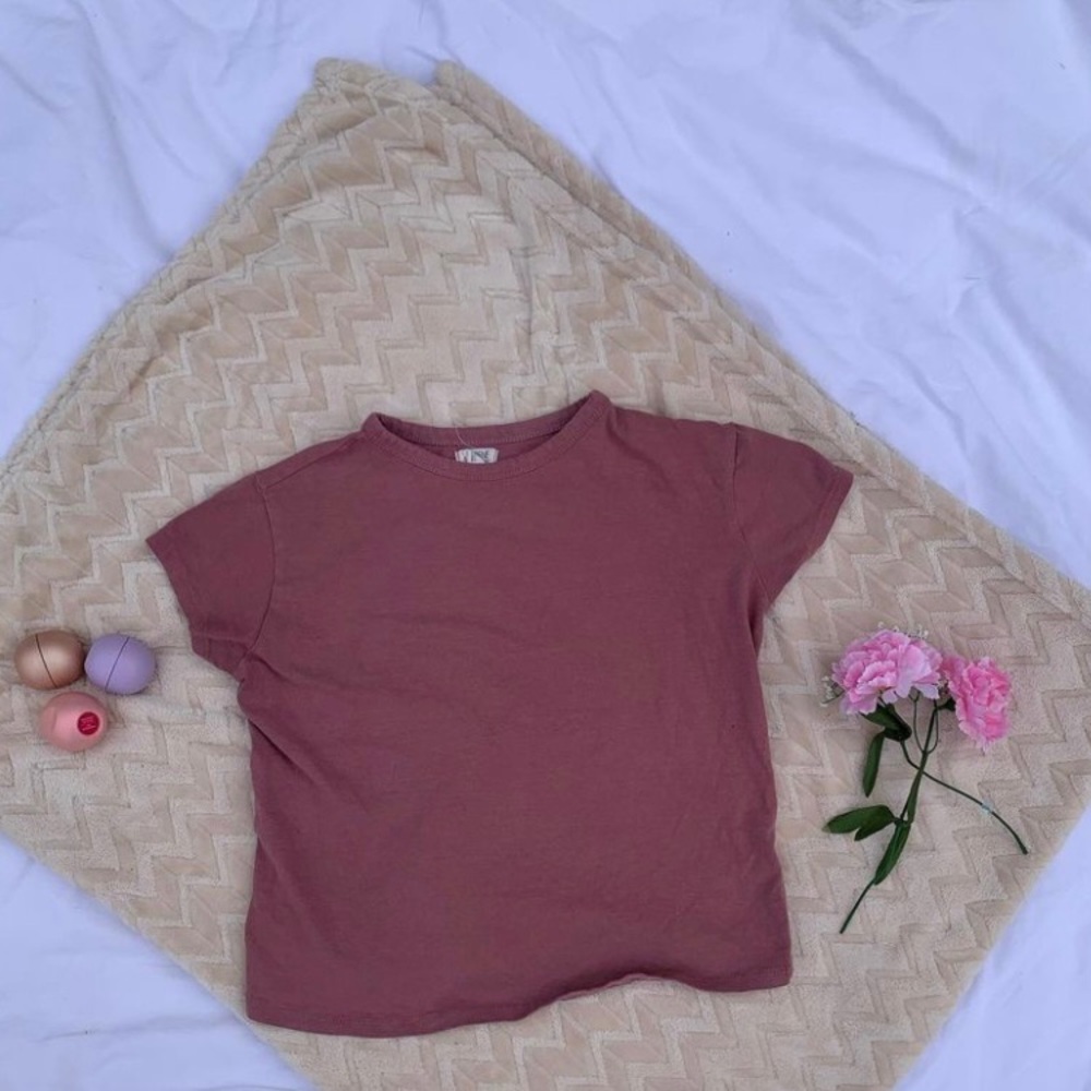 Pink/purple tight crop T-shirt